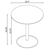 Ganso 2-Piece Round Glass Top Coffee and End Table Set, Black