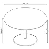 Ganso 2-Piece Round Glass Top Coffee and End Table Set, Black