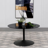 Ganso Round Metal Coffee Table with Tempered Glass Top