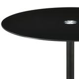 Ganso Round Metal Coffee Table with Tempered Glass Top