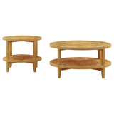 Camillo 2-Piece Round Coffee and End Table Set, Maple