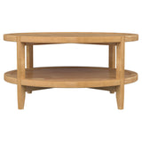Camillo Round Solid Wood Coffee Table in Maple Brown