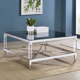 Lindley Square Tempered Mirror Coffee Table Chrome
