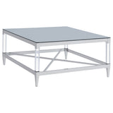 Lindley Square Tempered Mirror Coffee Table Chrome