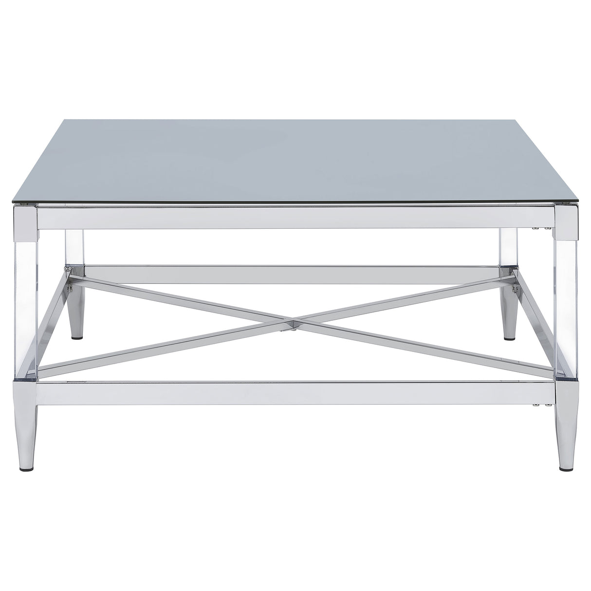 Lindley Square Tempered Mirror Coffee Table Chrome