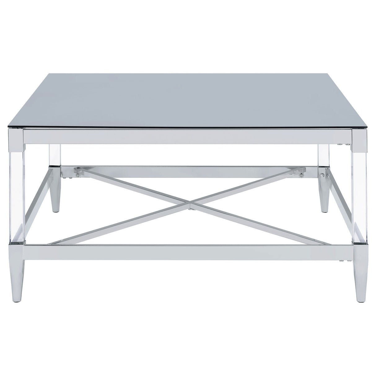 Lindley Square Tempered Mirror Coffee Table Chrome