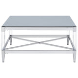 Lindley Square Tempered Mirror Coffee Table Chrome