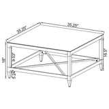 Lindley Square Tempered Mirror Coffee Table Chrome