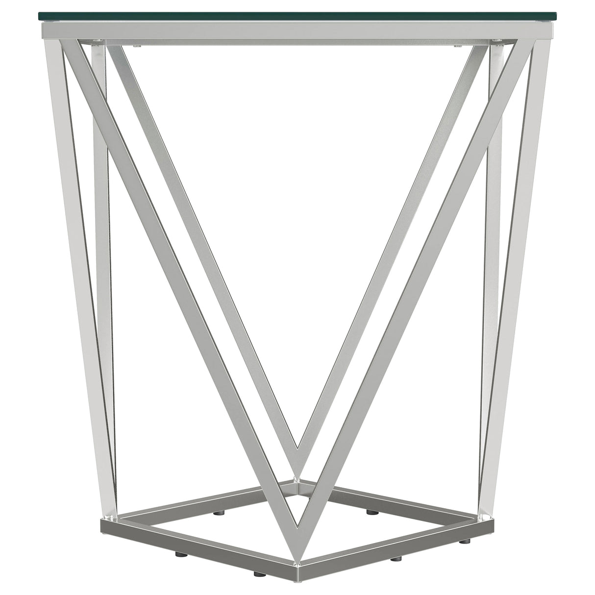 Brittania Square Glass Top Geometric End Table