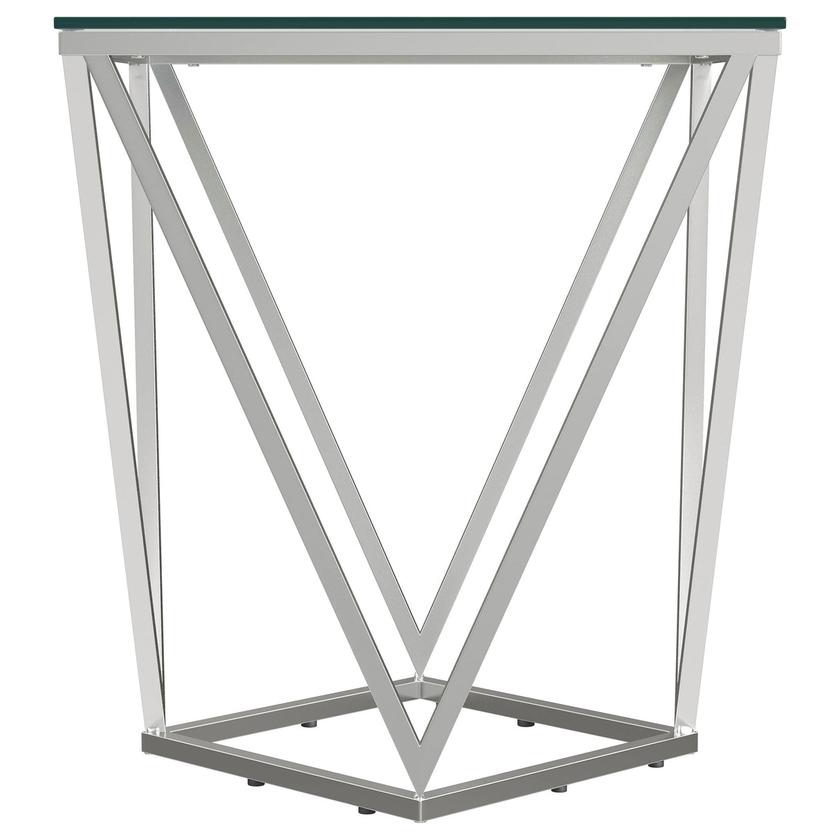 Brittania Square Glass Top Geometric End Table