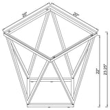 Brittania Square Glass Top Geometric End Table