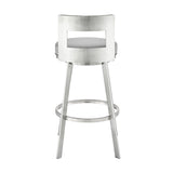 Lynof - Swivel Bar Stool - Brushed Stainless Steel Finish