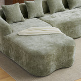 Modular L-Shape Sectional Sofa With Curved Chaise
