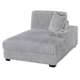 RAF Chaise With Cup Holder Modular Living Room Furniture Pillow - Gray / Mink