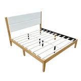 Platform Bed Frame With Upholstered Headboard, Slat Support