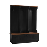 Hall Tree With Bench And Shoe Storage, 3 Large Drawers, Open Storage Shelves & Hooks