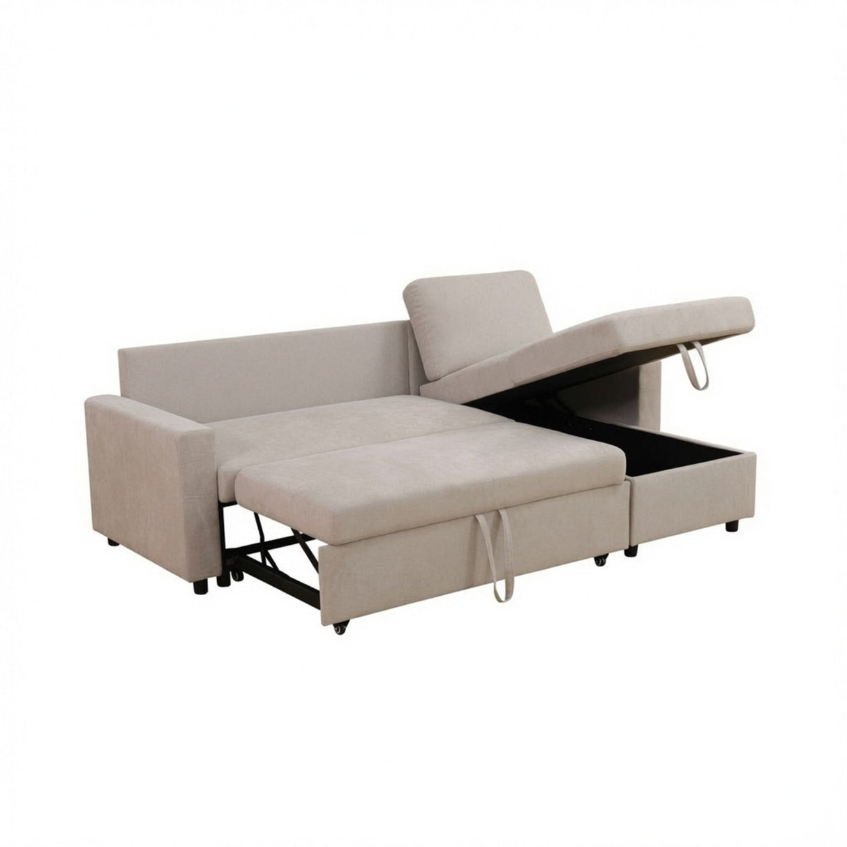 L - Shaped Convertible Sofa Bed With Storage Chaise