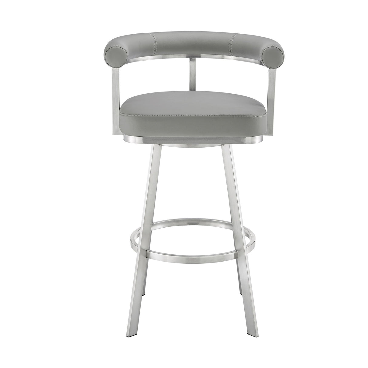 Nolagam - Swivel Bar Stool - Brushed Stainless Steel