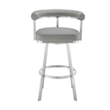 Nolagam - Swivel Bar Stool - Brushed Stainless Steel
