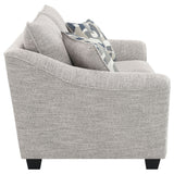 Lido - Upholstered Loveseat With Tapering Block Legs - Light Gray