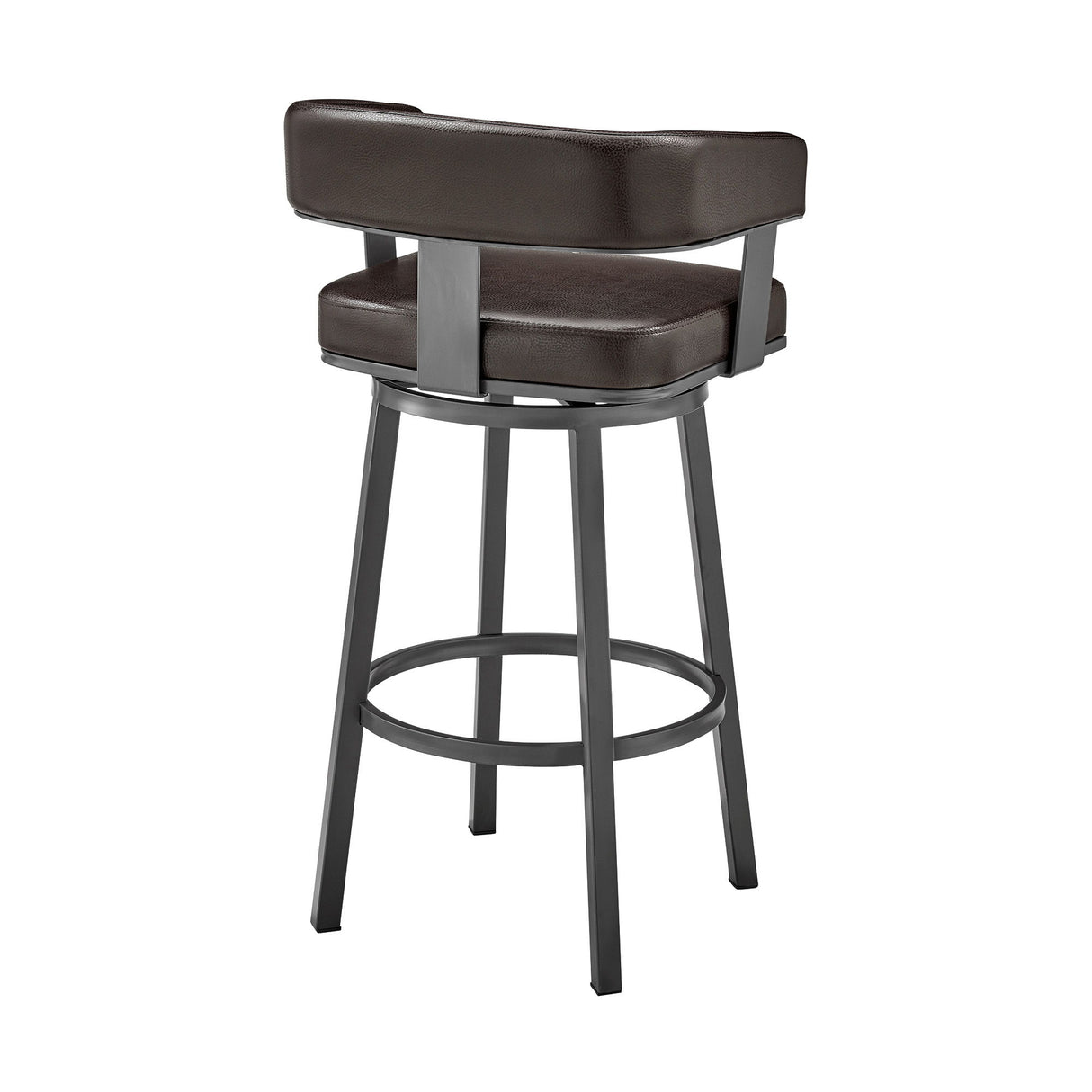 Lorin - 26" Counter Height Swivel Bar Stool - Java - Brown Finish And Faux Leather