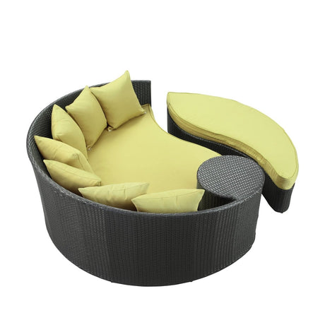 71" Espresso Wicker Outdoor Patio Daybed in Peridot - Outdoor - Alpine Outlets