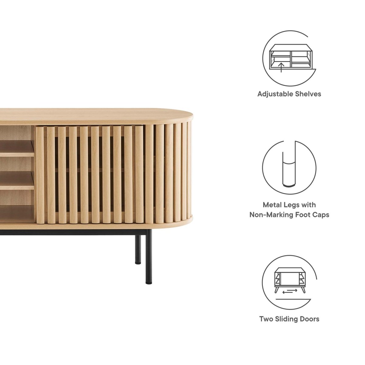 71 Inch Contemporary Oval TV Stand - TV Stands available at Alpine Outlets in Denver