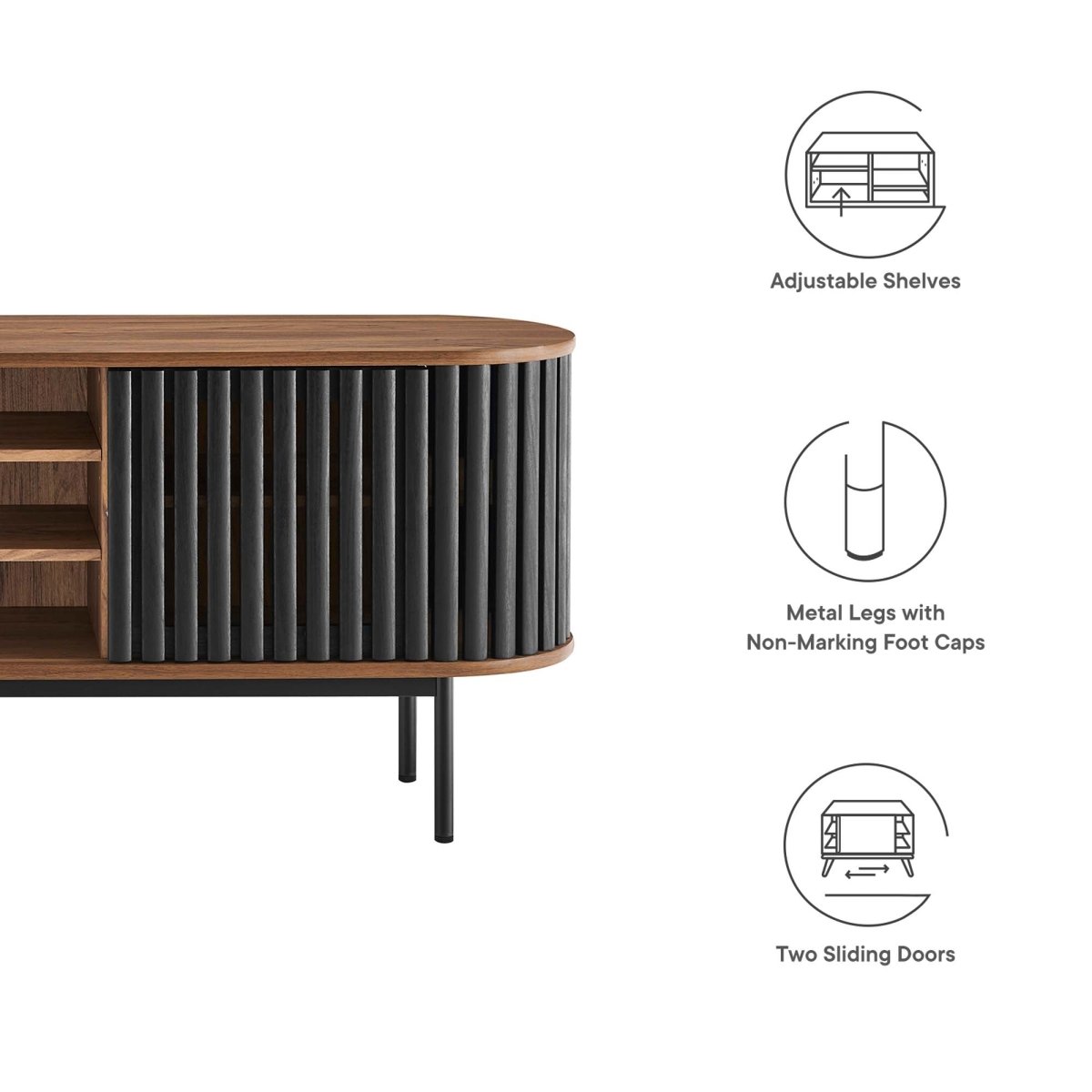 71 Inch Contemporary Oval TV Stand - TV Stands available at Alpine Outlets in Denver