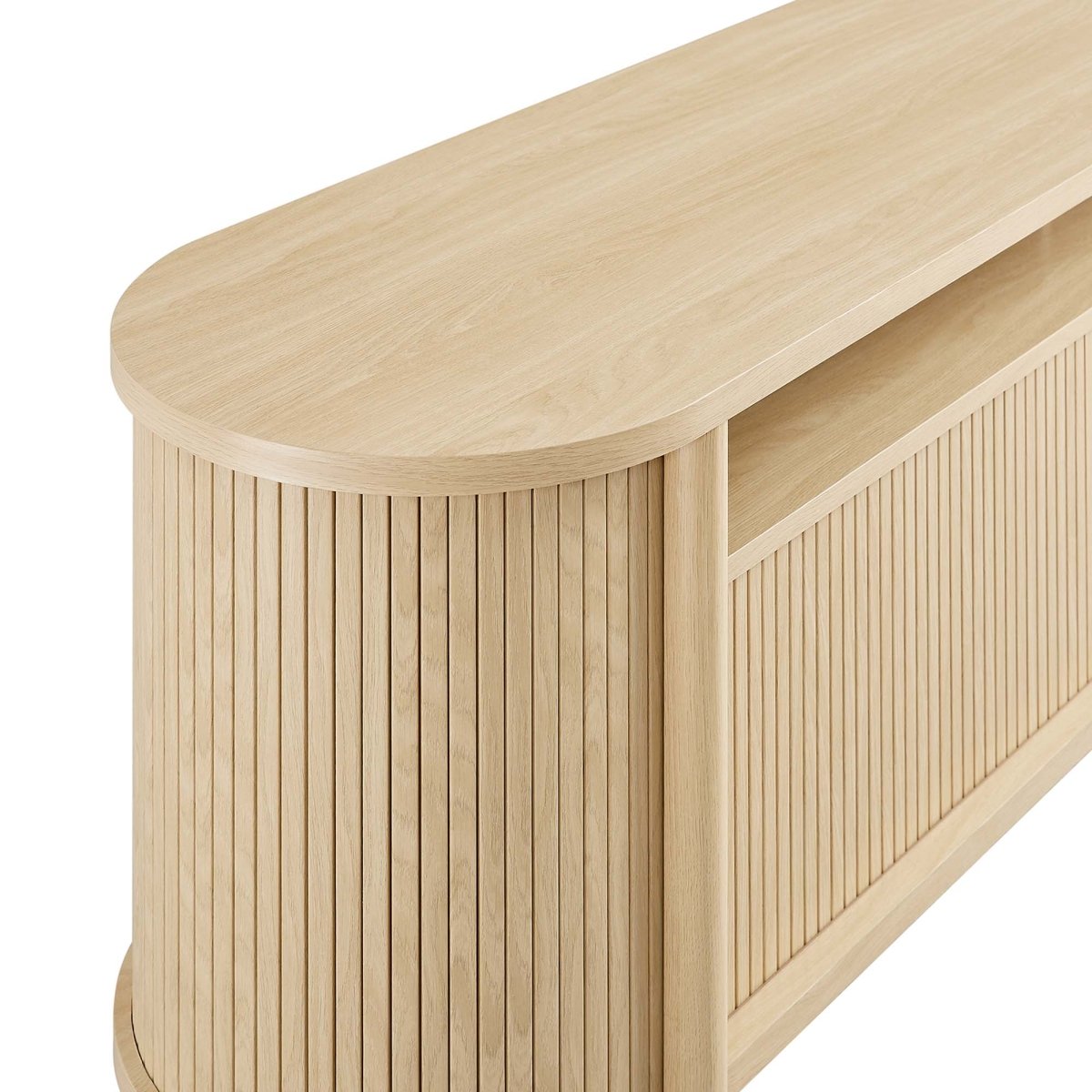 71 Inch Mid - Century Curved Fluted TV Stand - TV Stands available at Alpine Outlets in Denver