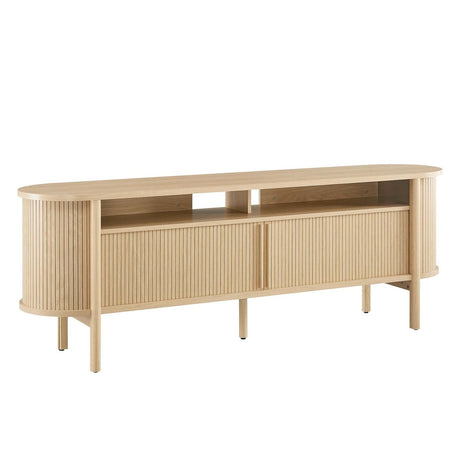 71 Inch Mid - Century Curved Fluted TV Stand - TV Stands available at Alpine Outlets in Denver