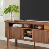 71 Inch Mid - Century Curved Fluted TV Stand - TV Stands available at Alpine Outlets in Denver
