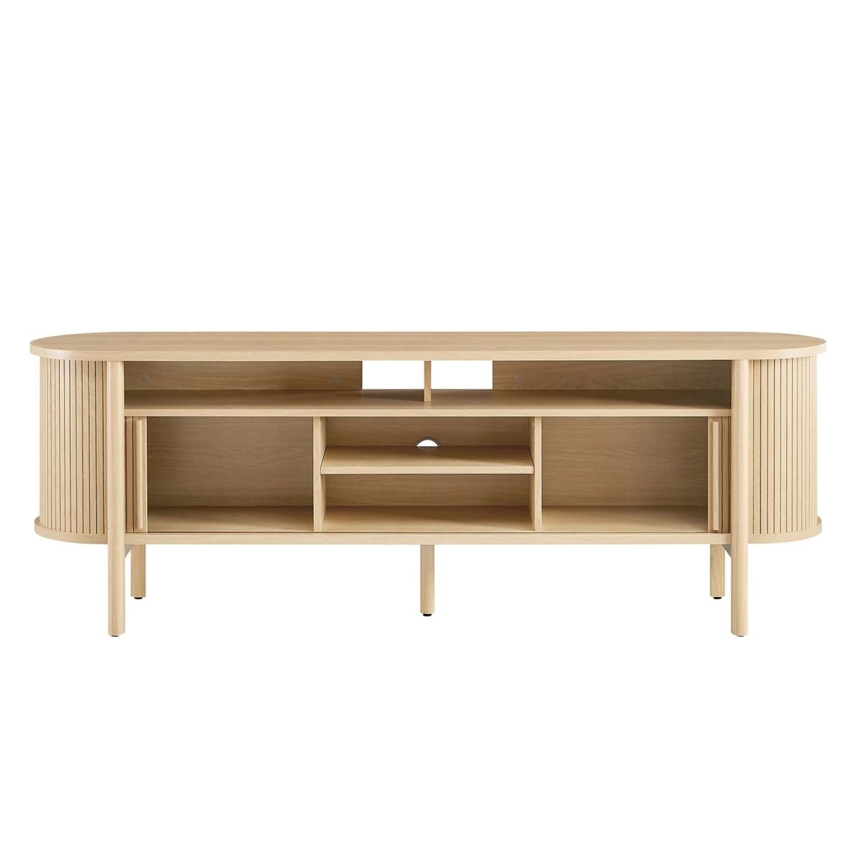 71 Inch Mid - Century Curved Fluted TV Stand - TV Stands available at Alpine Outlets in Denver