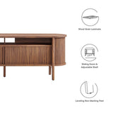 71 Inch Mid - Century Curved Fluted TV Stand - TV Stands available at Alpine Outlets in Denver