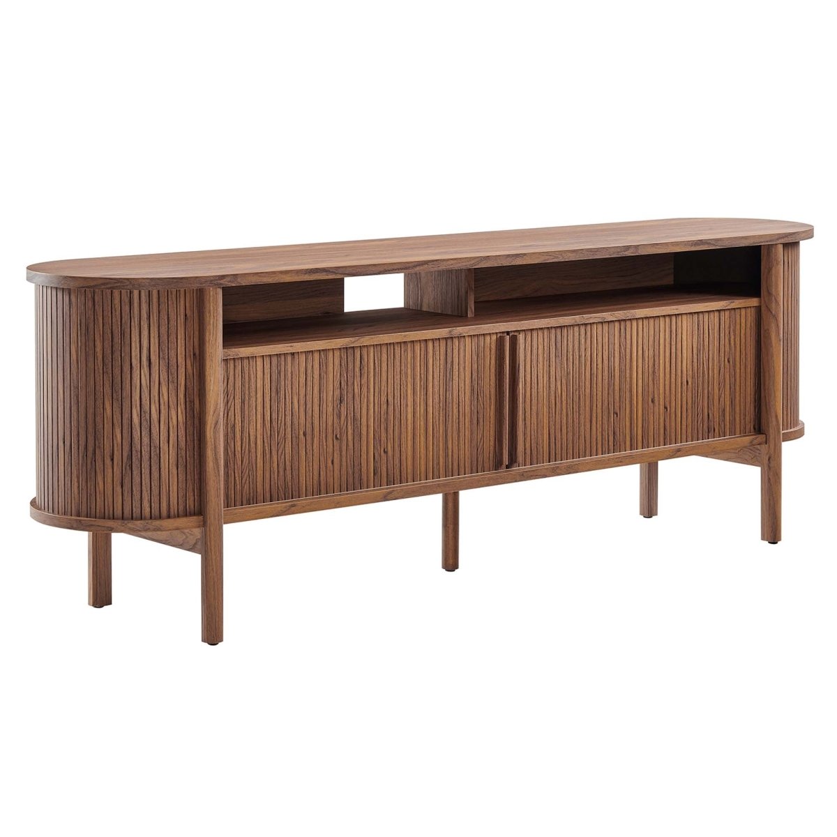 71 Inch Mid - Century Curved Fluted TV Stand - TV Stands available at Alpine Outlets in Denver