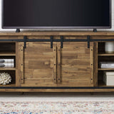 71 Inch Rustic Sliding Door TV Stand in Walnut - TV Stands available at Alpine Outlets in Denver