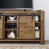 71 Inch Rustic Sliding Door TV Stand in Walnut - TV Stands available at Alpine Outlets in Denver