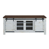 71 Inch Rustic Sliding Door TV Stand in White - TV Stands available at Alpine Outlets in Denver