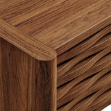 71 Inch Sculpted Wall - Mounted TV Cabinet in Walnut - TV Stands available at Alpine Outlets in Denver