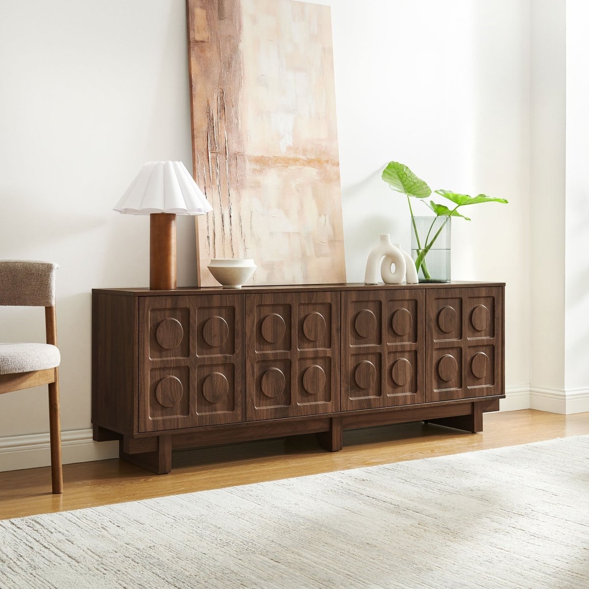 71 Inch Sculptural Grid TV Stand - TV Stands available at Alpine Outlets in Denver