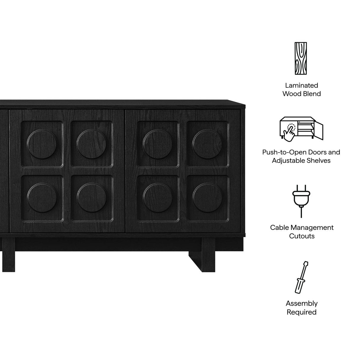 71 Inch Sculptural Grid TV Stand - TV Stands available at Alpine Outlets in Denver