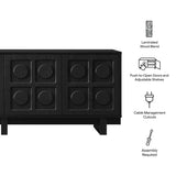 71 Inch Sculptural Grid TV Stand - TV Stands available at Alpine Outlets in Denver