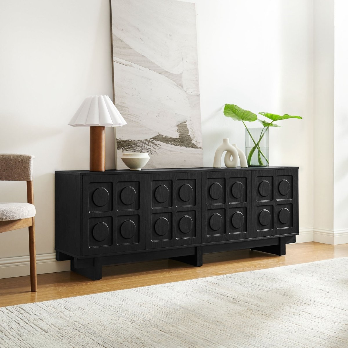 71 Inch Sculptural Grid TV Stand - TV Stands available at Alpine Outlets in Denver
