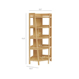 71" Slim Tiered Corner Wood Bookshelf - 5 - Tier Display - Bookcases available at Alpine Outlets in Denver
