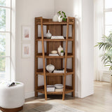 71" Slim Tiered Corner Wood Bookshelf - 5 - Tier Display - Bookcases available at Alpine Outlets in Denver