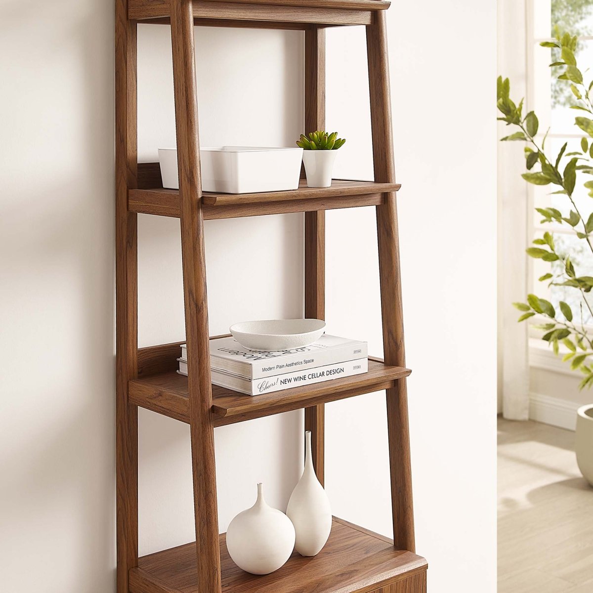 71" Slim Tiered Display Bookshelf with Concealed Storage - Bookcases available at Alpine Outlets in Denver