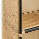 71" Tall Arched Natural Rattan Bookshelf with 6 Storage Drawers - Bookcases available at Alpine Outlets in Denver