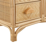 71" Tall Arched Natural Rattan Bookshelf with 6 Storage Drawers - Bookcases available at Alpine Outlets in Denver
