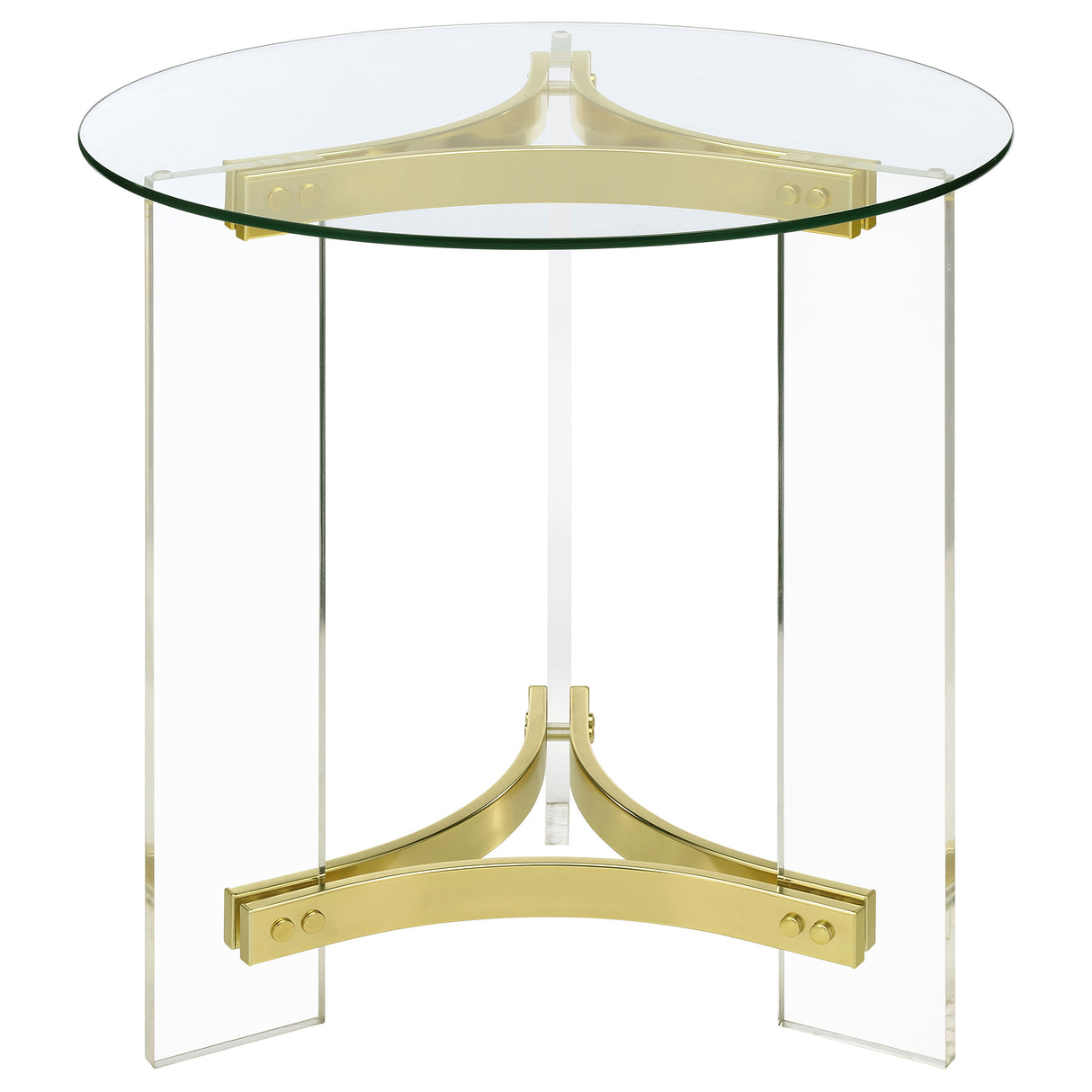 Janessa Round Glass Top Acrylic Leg End Table