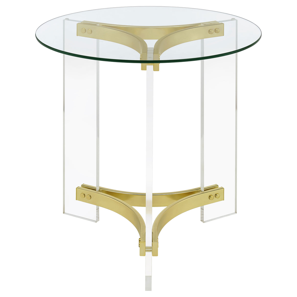 Janessa Round Glass Top Acrylic Leg End Table