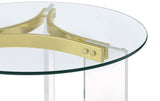 Janessa Round Glass Top Acrylic Leg End Table